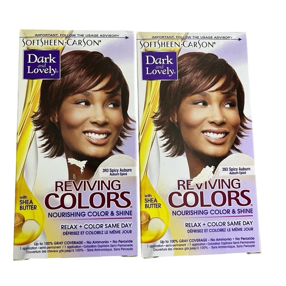 2x SoftSheen Carson Dark & Lovely Reviving Colors #393 SPICY AUBURN Set